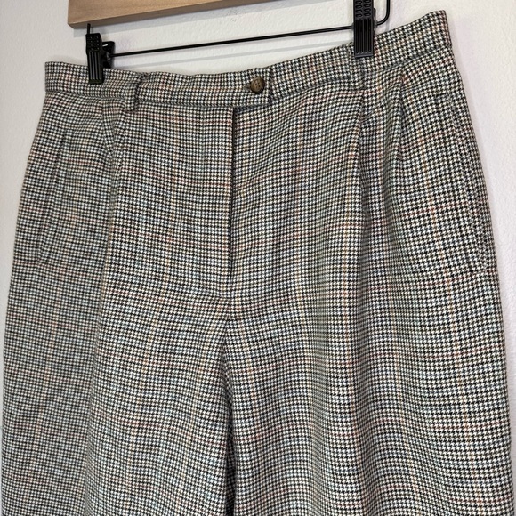 Evan-Picone Women’s Wool Trousers Size 12 Plaid Houndstooth Vintage - Picture 2 of 7